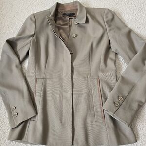Elie Tahari Tailored Wool Blend Blazer – Size 6 – Taupe Structured Jacket